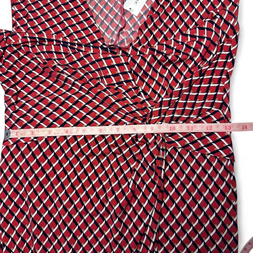 NWT Banana Republic Red Geometric Print Twist Front V-Neck Dress Size XS - Picture 7 of 8